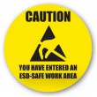 DuraStripe rond veiligheidsteken / CAUTION YOU HAVE ENTERED AN ESD-SAFE WORK AREA